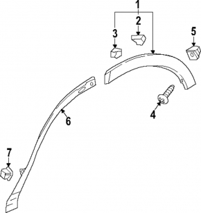 Rear right front fender arch trim Honda CRV 23- on the body