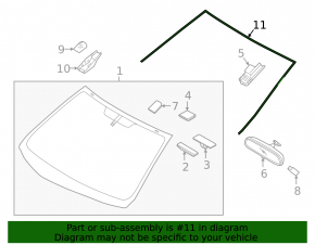 Upper windshield molding Hyundai Ioniq 17-22 PHEV
