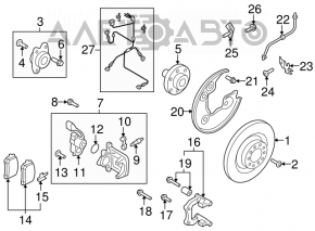 Rear left caliper assembly Audi A4 B8 13-16 rest electric
