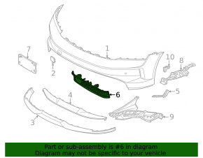 Porsche Taycan 2020-26 front bumper lower grille trim