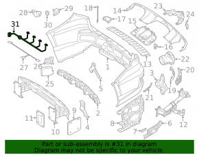 Wiring rear bumper Mercedes GLS-class X166 13-16 for parking sensors and BSM