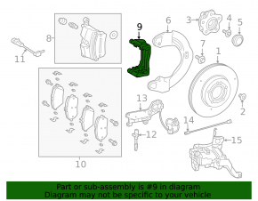 Front left caliper bracket for Mercedes H247 GLA 20-26 (330/30mm)