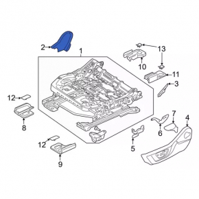 Ford Mustang mk6 passenger seat recline lever 15-21 (2 parts)