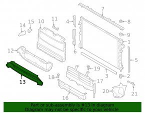 Lower radiator duct for Jaguar E-Pace 18-20 2.0