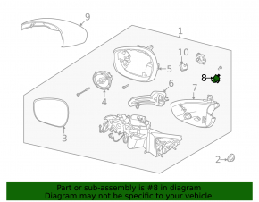 Right side mirror lighting for the 2021-2025 Ford Mustang Mach-E