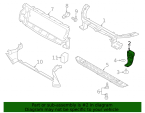 Left front bumper reinforcement bracket for Land Rover Discovery Sport 17-23