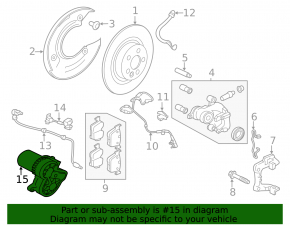 Rear right brake caliper motor for Jaguar E-Pace 18-24