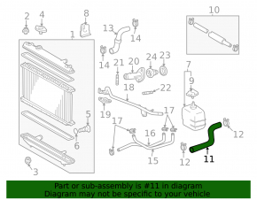 Upper cooling hose for Toyota Solara 2.4 04-08