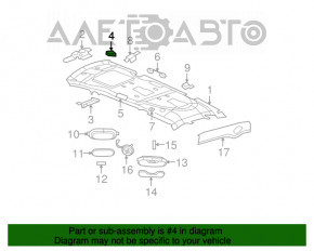 Driver's visor mounting hook Dodge Grand Caravan 11-20 gray