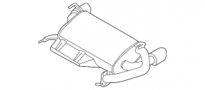 Rear muffler with barrel for Infiniti FX35 03-08