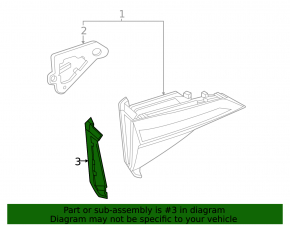 Right inner tailgate light trim VW Taos 22-25