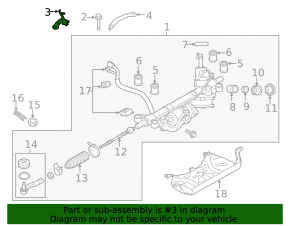 Right steering rack bracket for Subaru Outback 15-19