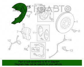 Brake Disc Cover Front Right VW Atlas 18-