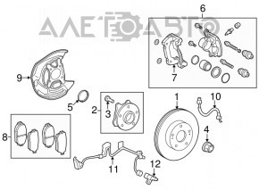 Brake Disc Cover Front Left Lexus GS300 GS430 06-06 awd