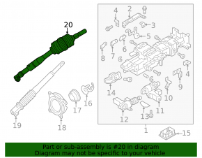 Steering cardan shaft Infiniti QX56 QX80 10-24 lower