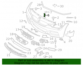 Front bumper support mount central BMW 3 F30 12-18