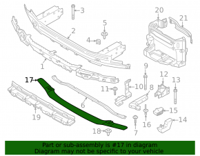 Lower front bumper reinforcement for BMW 5 G30 17-23 2018-20, bumper support
