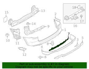Rear Bumper Bracket, Central, BMW X3 G01 18-23 30i, without m pkg, without tow pkg, 2022-23.