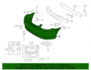 Front bare bumper Toyota Corolla 05-08