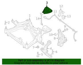 Front subframe burdock right Nissan Altima 13-18