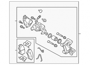 Rear right brake caliper assembly for Hyundai Tucson 19-21, electric, AWD
