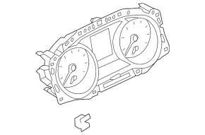 Instrument cluster VW Golf 15-39k crack in mount