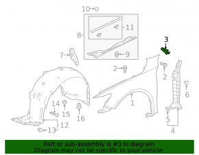 Rear upper right fender bracket for Honda Accord 18-22