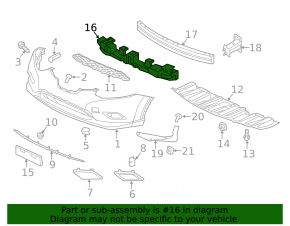 Nissan Rogue 14-16 usa front bumper absorber broken guide
