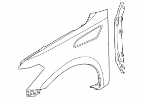 Front right wing Infiniti QX56 QX80 11-17