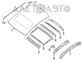 Left roof lining for Nissan Altima 13-18