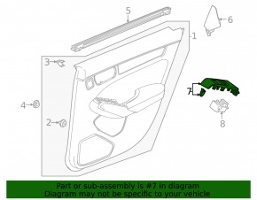 Honda Civic XI FE/FL 22-26 black rear right window control trim