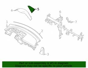 Black upper center dash trim for Hyundai Elantra 21-23