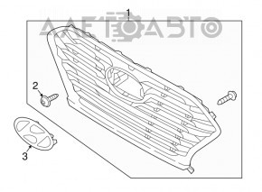 Radiator grill grill Hyundai Sonata 18-19 bumps, scratches, sand