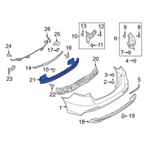 Lincoln MKZ 13-20 rear bumper reinforcement