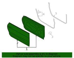 Door bare front left Ford Mustang mk6 15-