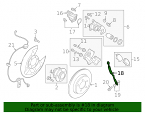 Rear left brake hose for Mazda 6 16-21 under electric handbrake