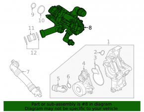 Thermostat housing BMW 2 G42 22-26 3.0T