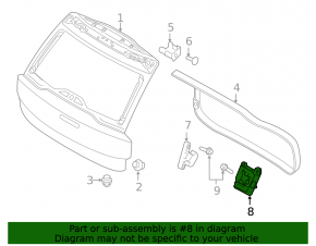 Trunk door bumper right Volvo XC90 16-22 on the body upper