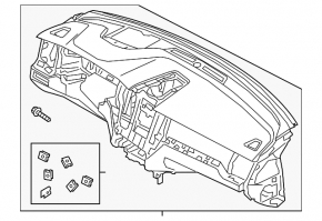 Volvo XC60 18-25 black leather dashboard without AIRBAG for projection