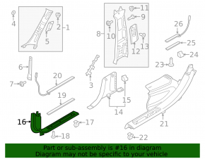 Door sill trim front right Volvo V90 17-22 usa black