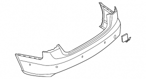 Bare rear bumper Audi A6 C7 12-15 without parking sensors, s-line pkg
