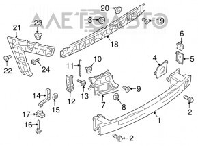 Rear bumper mount left Audi A6 C7 16-18 rest