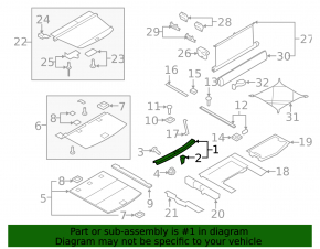 Audi Q7 4L 10-15 trunk opening trim