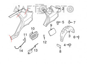 Rear right mudguard BMW X5 E70 07-13