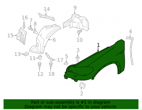 Front left wing BMW X5 E70 11-13 rest