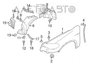 Front left wing BMW X5 E70 11-13 rest