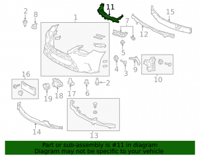 Upper radiator grill bracket Lexus RC200t RC300 15-18