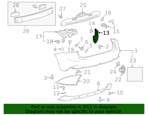Rear bumper mount lower right Lexus IS 14-20