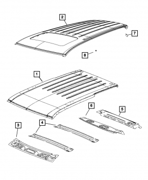 Roof metal Dodge Durango 11-24 for hatch sawed off