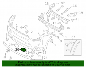 Right fog light frame Mitsubishi Outlander 14-15 pre-rest, structure
